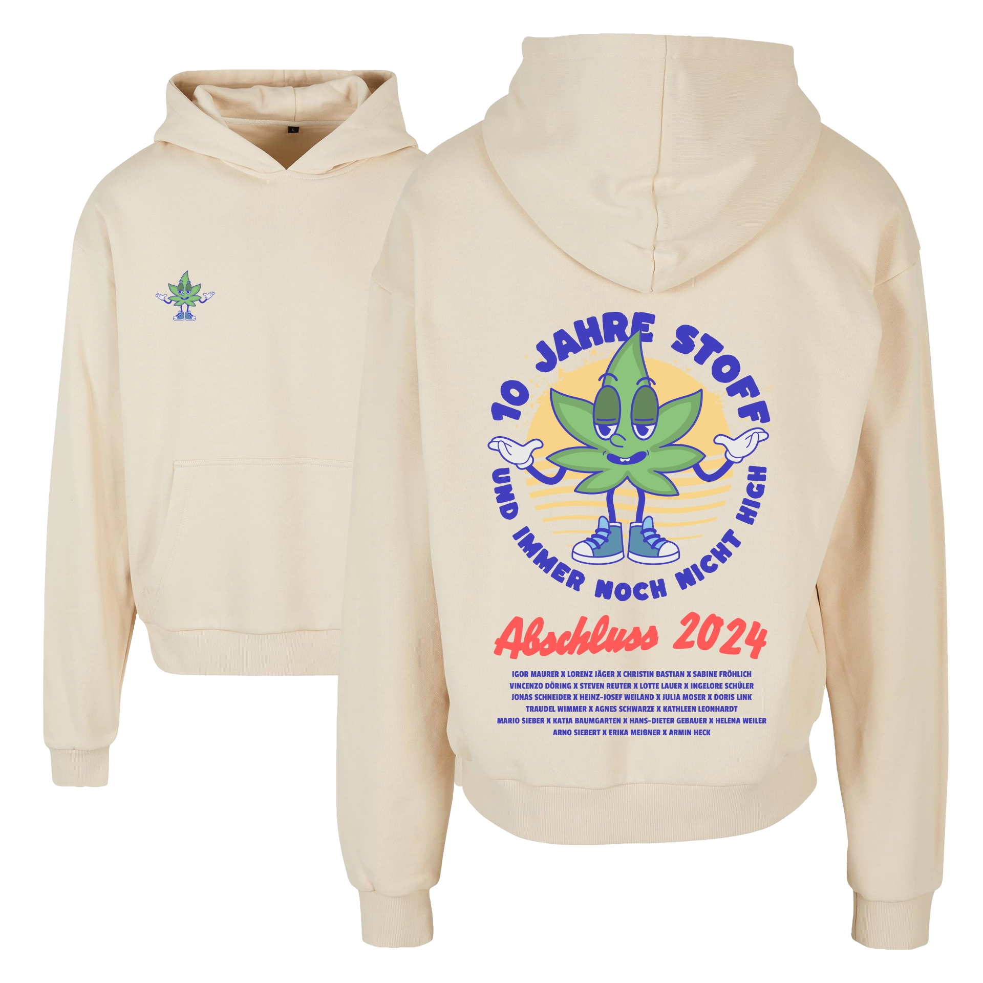 Abschlussmotiv „10 Jahre Stoff – Leaf“