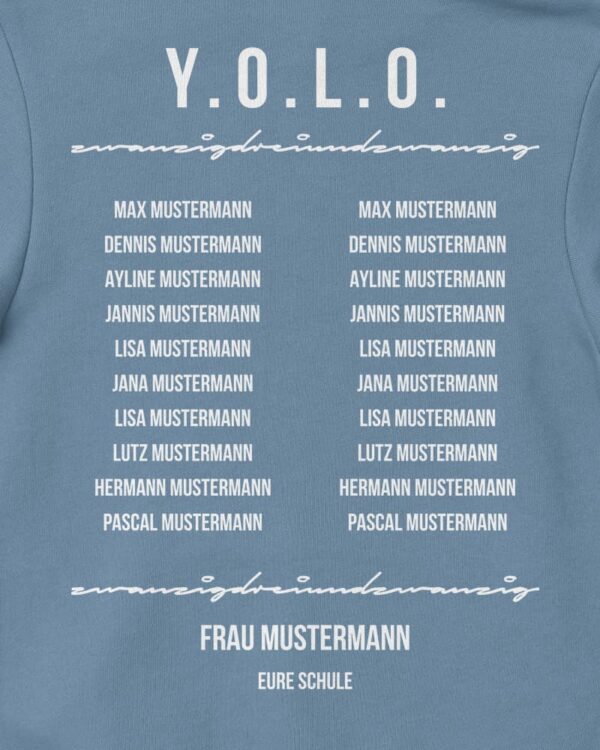 Abschlussmotiv "YOLO" Rückseite