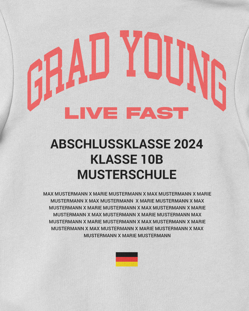 Abschlussmotiv "Grad Young Live Fast" AK WEAR